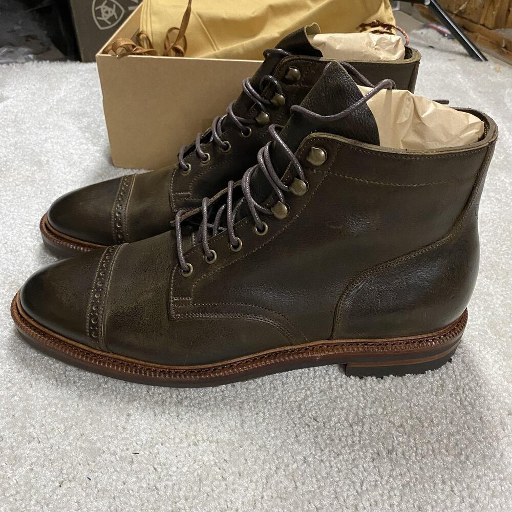 Meermin Boots Mens 10.5E Green Naked Kudu Cap Toe Combat Double Commando 514667
